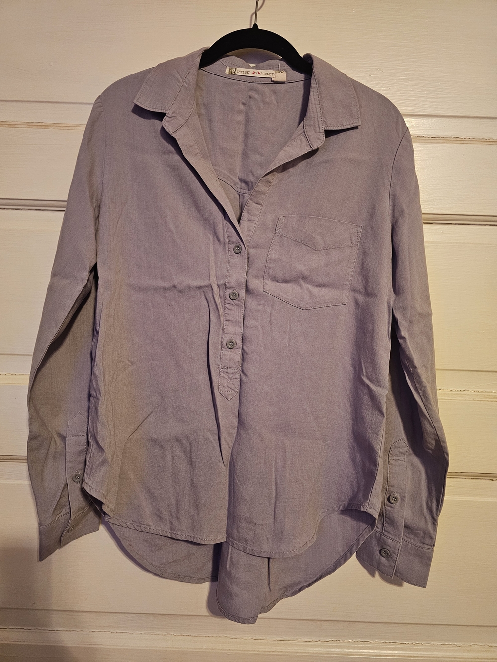 Chelsea & Violet 100% Tencel Lyocell High-Low Button Down Shirt - Small